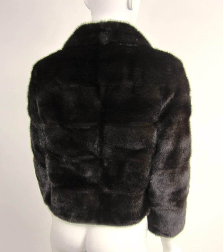 Horizontal Ranch Mink Fur Cropped Jacket Shrug Coat XS By M Blaustein ...