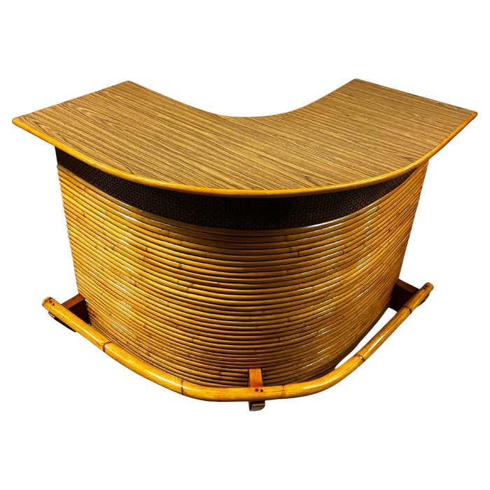 Tupper Reed Bar Ficks Reed Horizontal Stacked Restored Rattan L-shaped Corner Bar w ...
