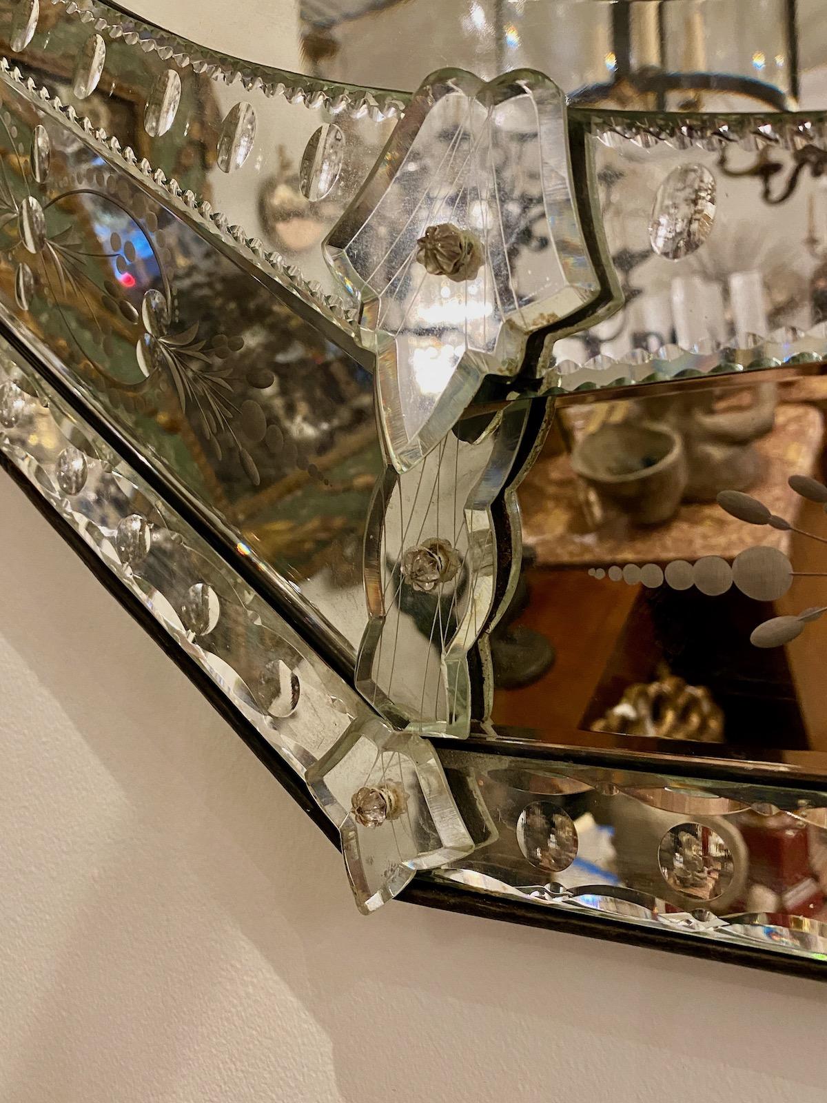 Etched Horizontal Venetian Mirror