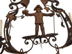 Horizontal Wrought Iron Chandelier