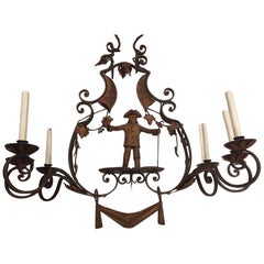 Horizontal Wrought Iron Chandelier