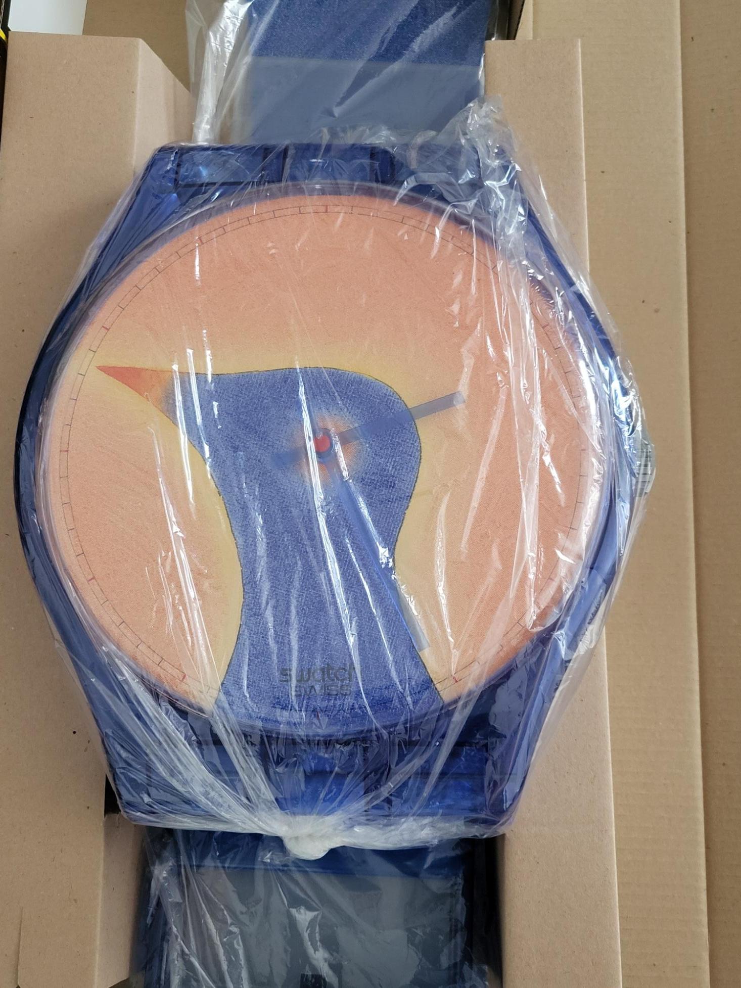 Horloge murale Maxi Swatch MGZ 001 par Jean Michel Folon série limitée 1990 Bon état - En vente à London, England