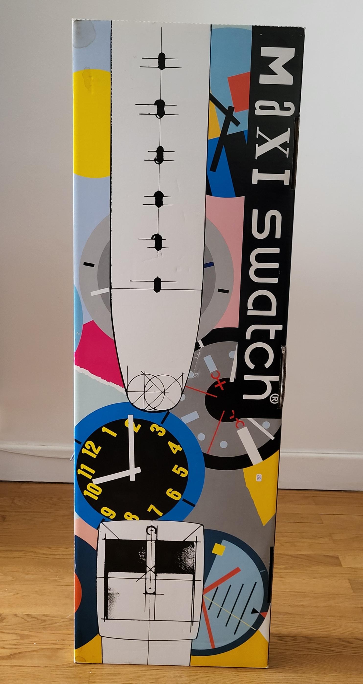 Horloge murale Maxi Swatch MGZ 001 par Jean Michel Folon série limitée 1990 en vente 2