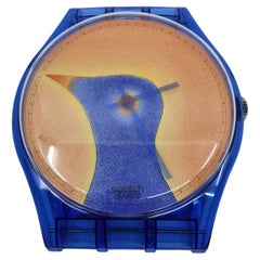 Vintage Horloge murale Maxi Swatch MGZ 001 par Jean Michel Folon série limitée 1990