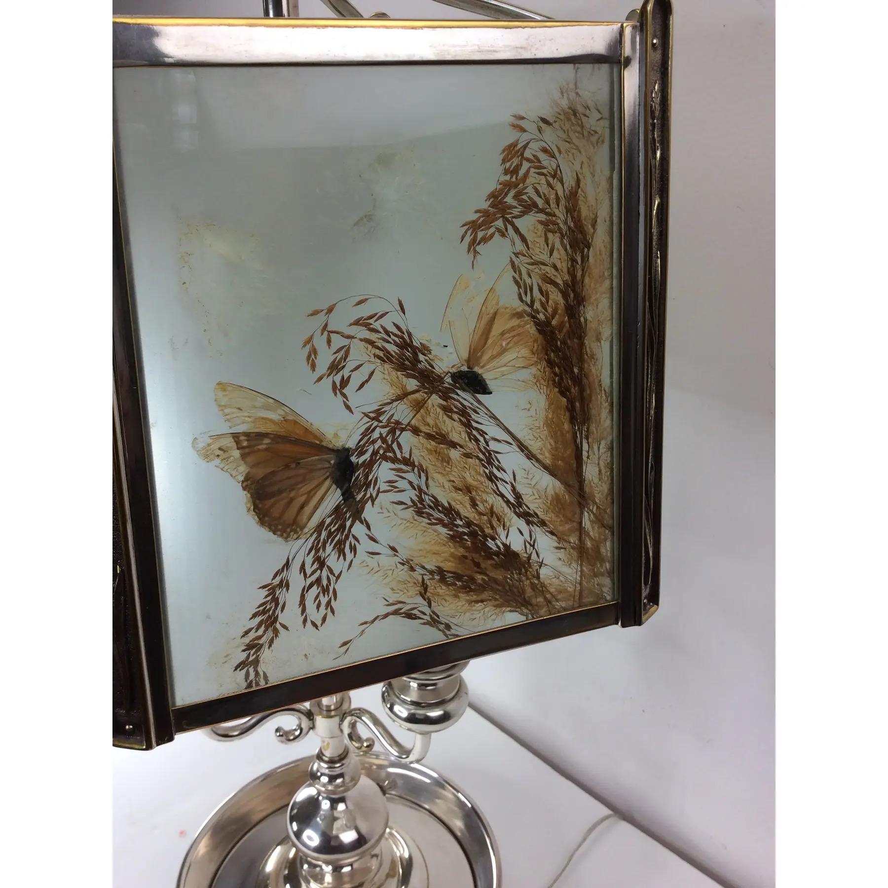 Horn & Brannen Lampe de table en métal argenté en vente 4
