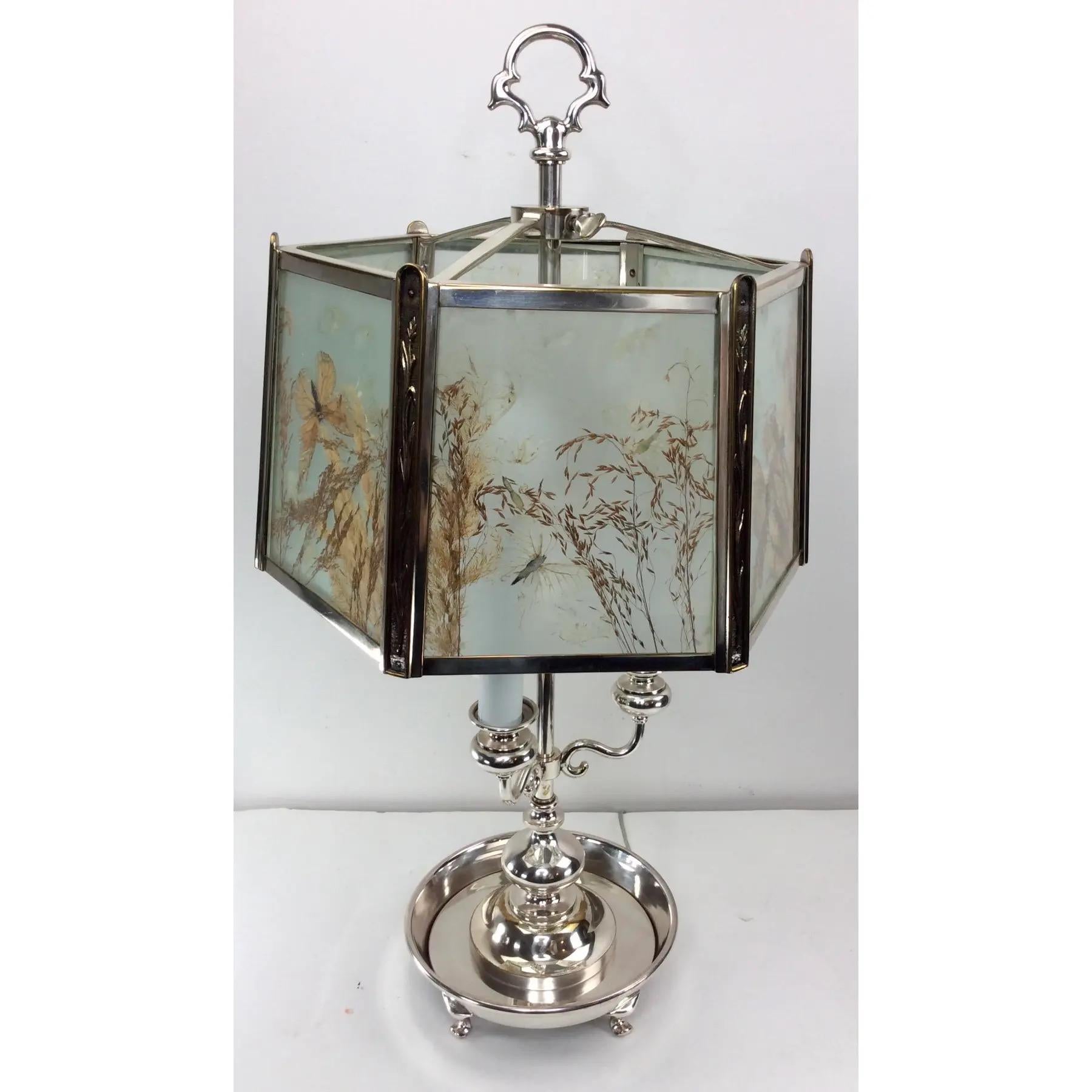 Horn & Brannen Lampe de table en métal argenté en vente 5