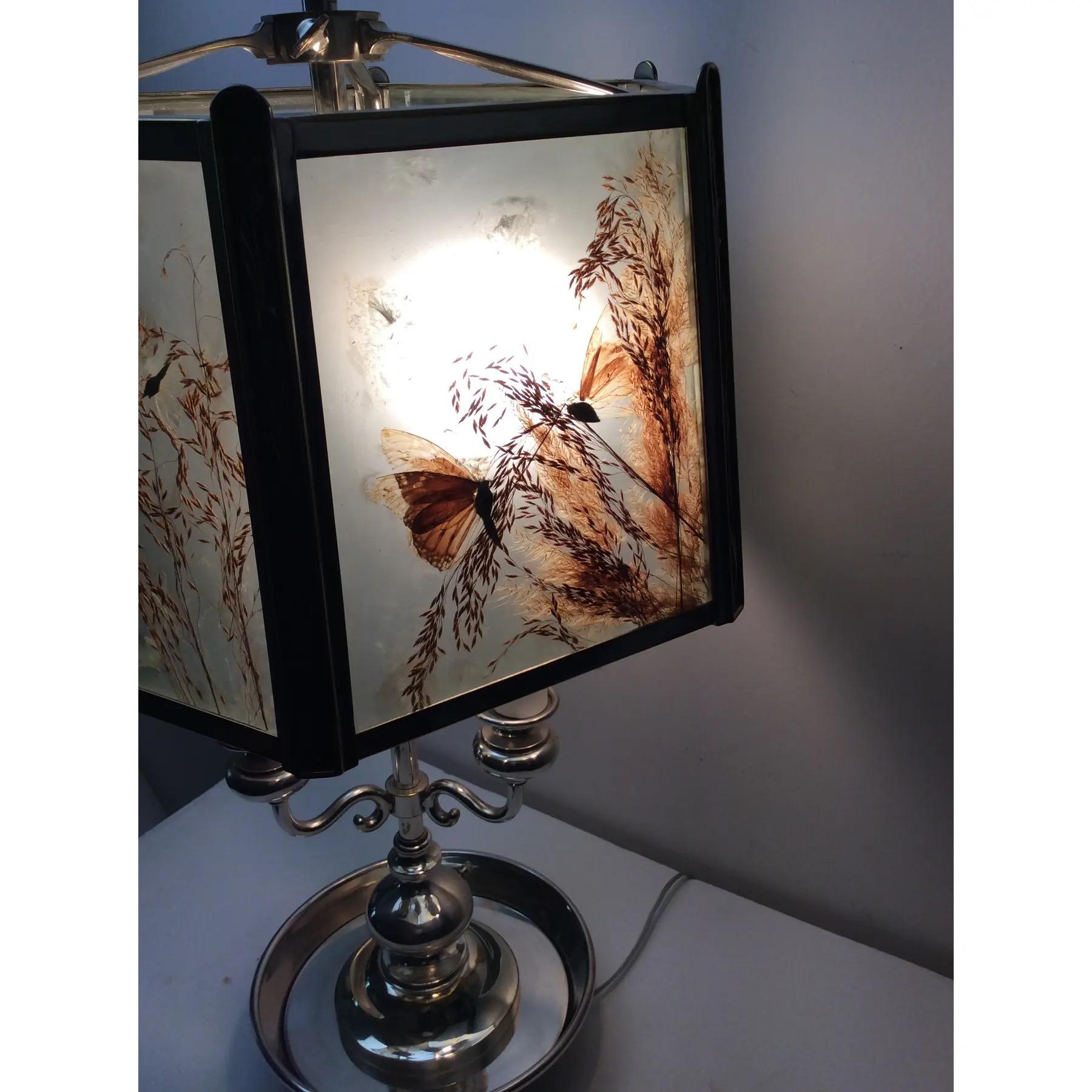 Horn & Brannen Lampe de table en métal argenté en vente 3