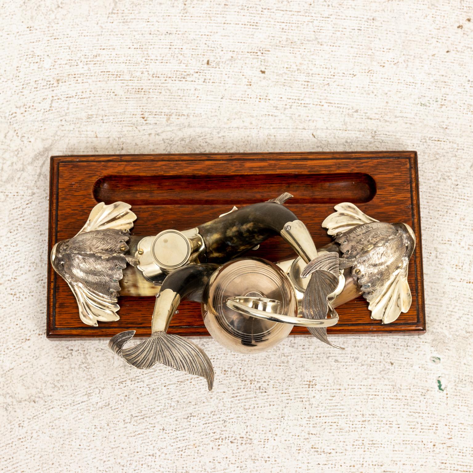 Horn and Dolphin Inkwell For Sale 1