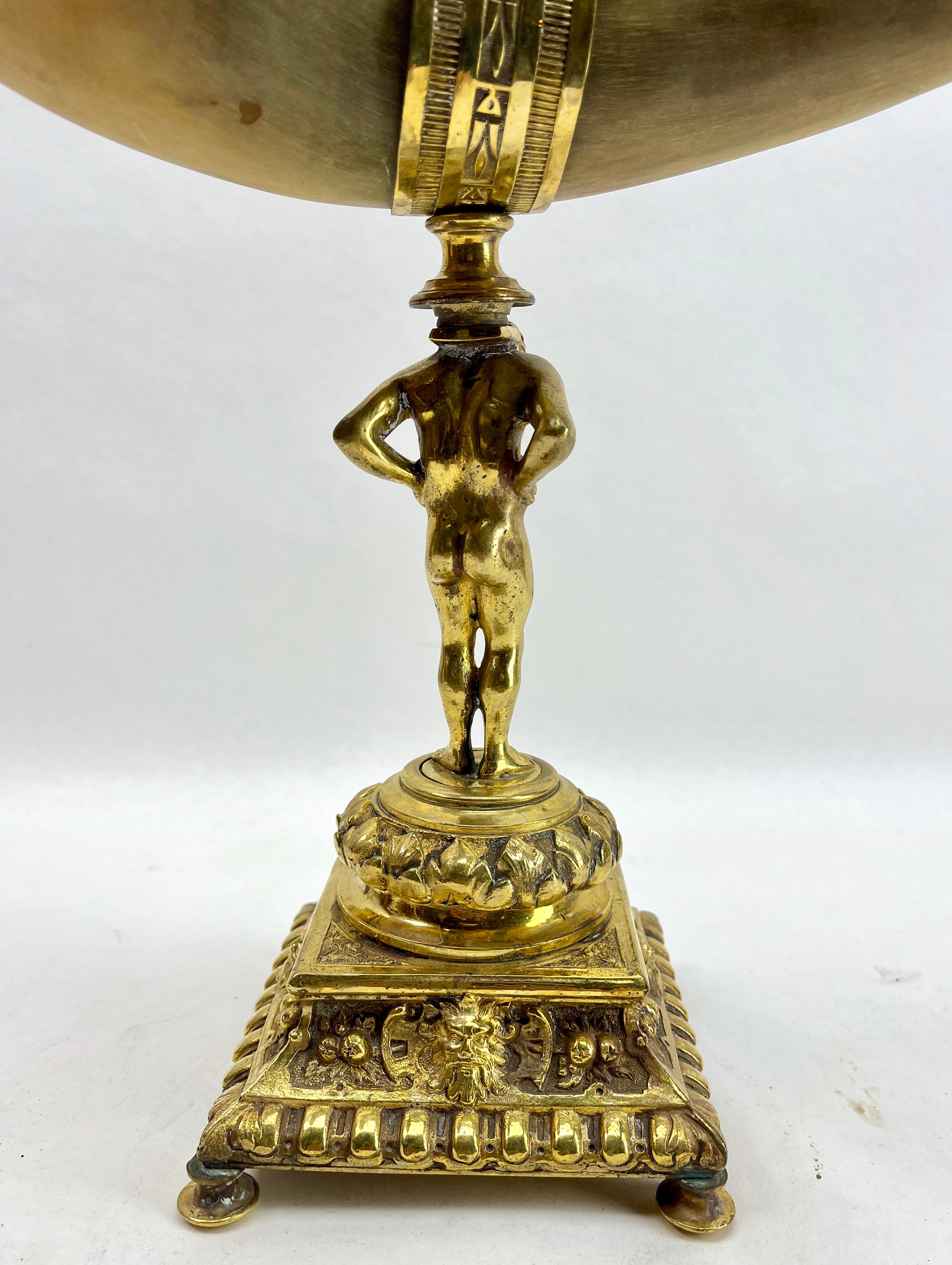 Horn and Gilt Bronze Ornaments on Cast Stand Mounted Cornucopia For Sale 6