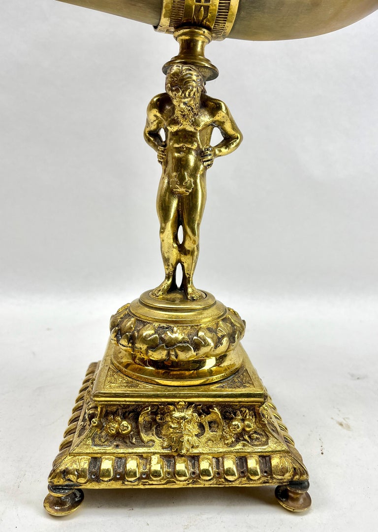 Ornement De Serrure Ancien En Bronze Laitonné - Thème Corne D'abondance, Pour Meuble