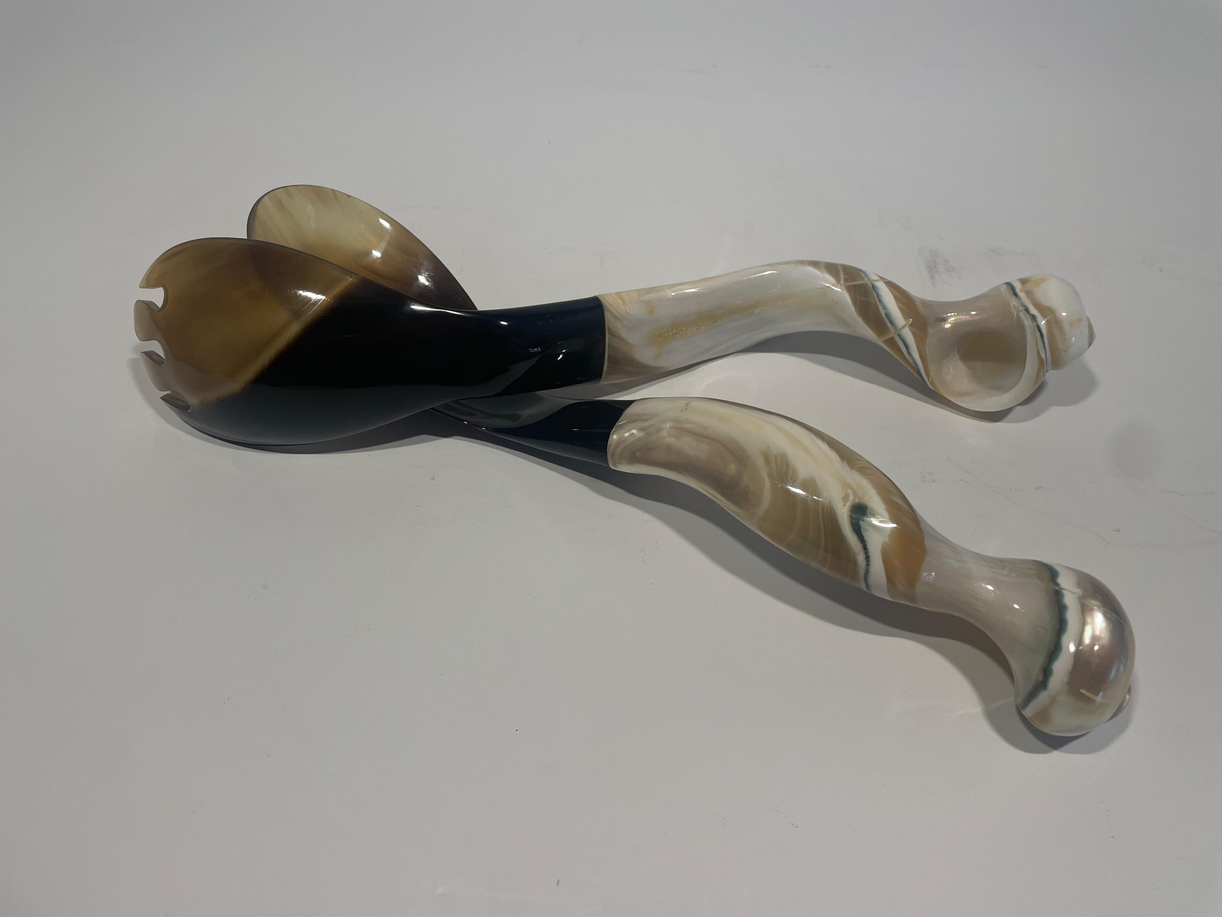 Horn and Shell Servers - a Pair For Sale 6