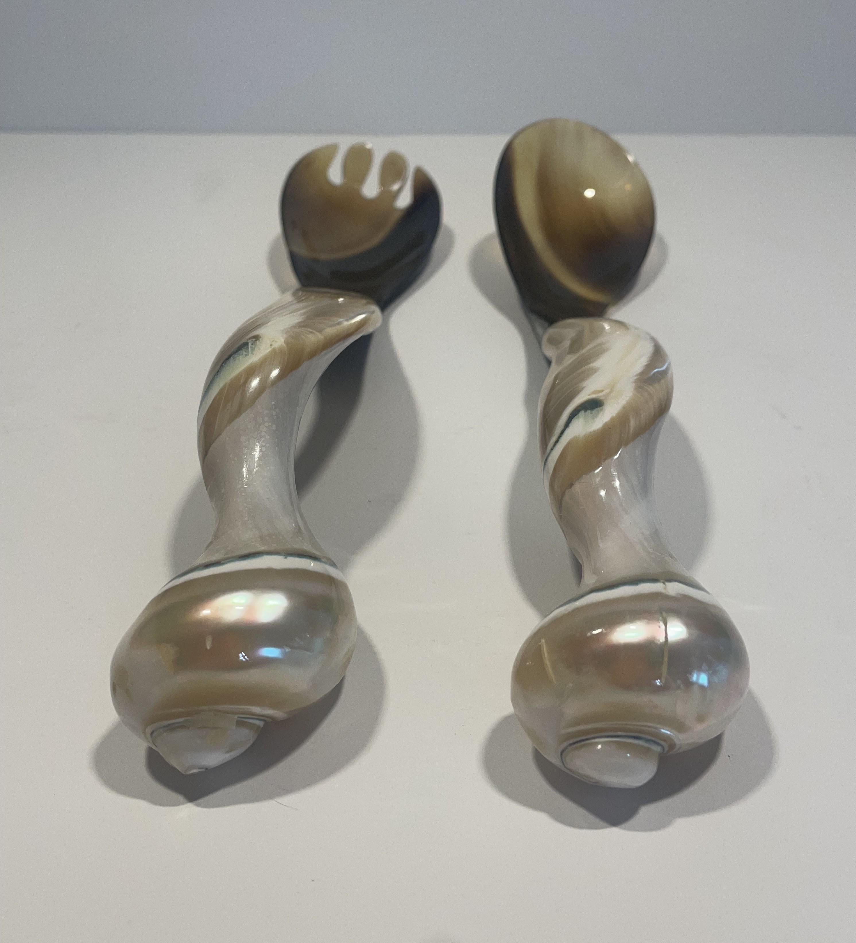 Horn and Shell Servers - a Pair For Sale 8
