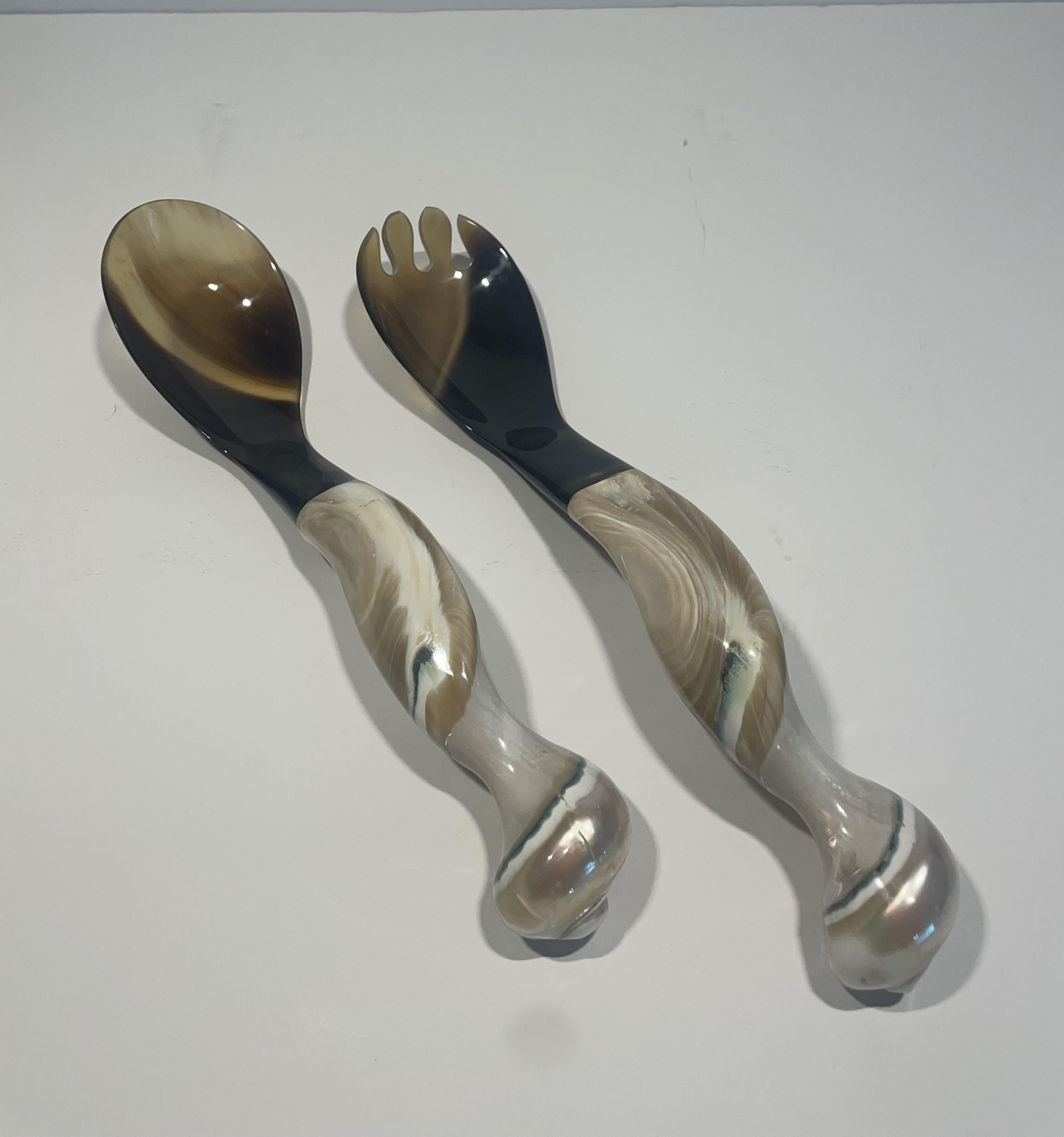 Primitive Horn and Shell Servers - a Pair For Sale