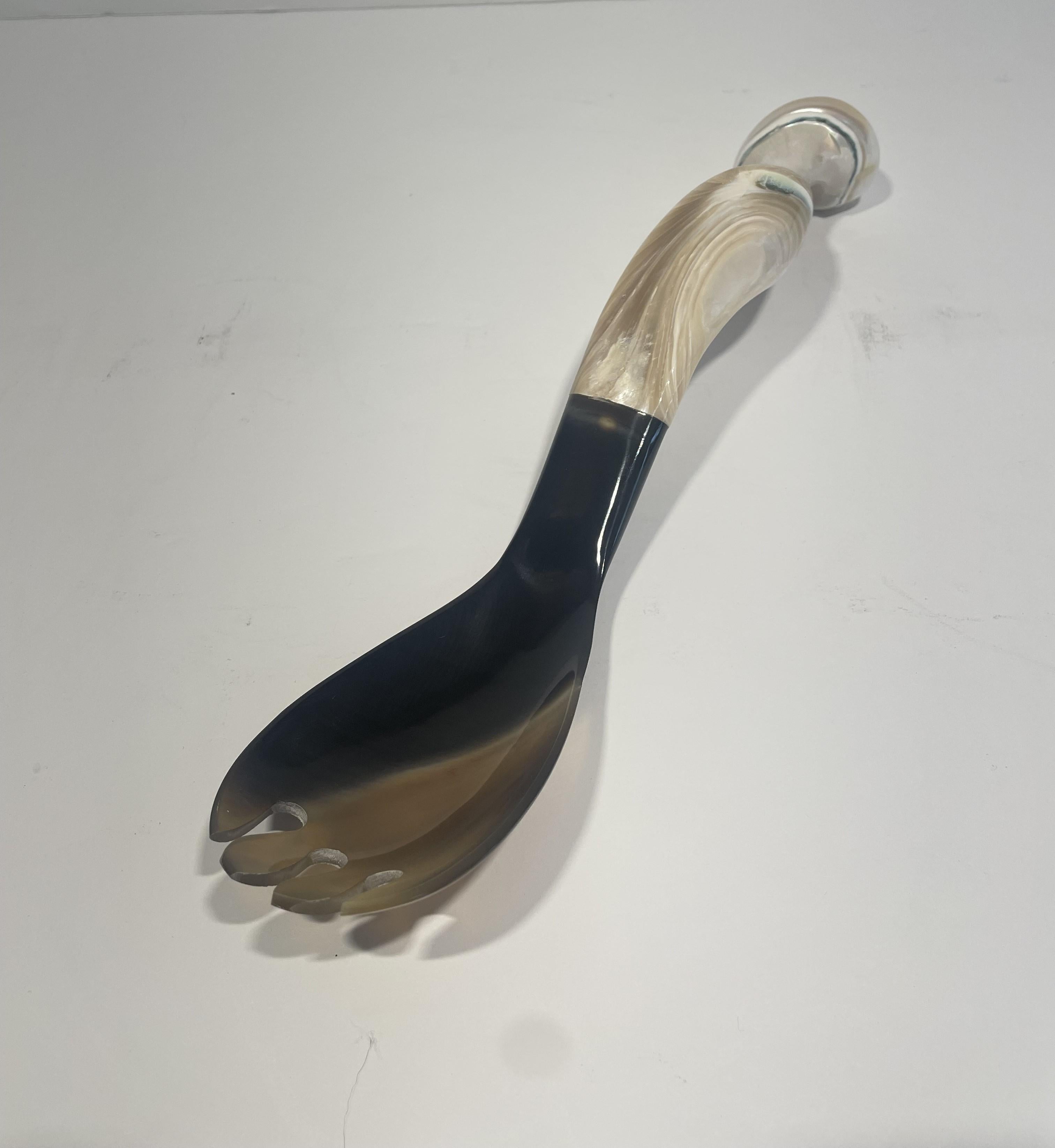 Horn and Shell Servers - a Pair For Sale 2