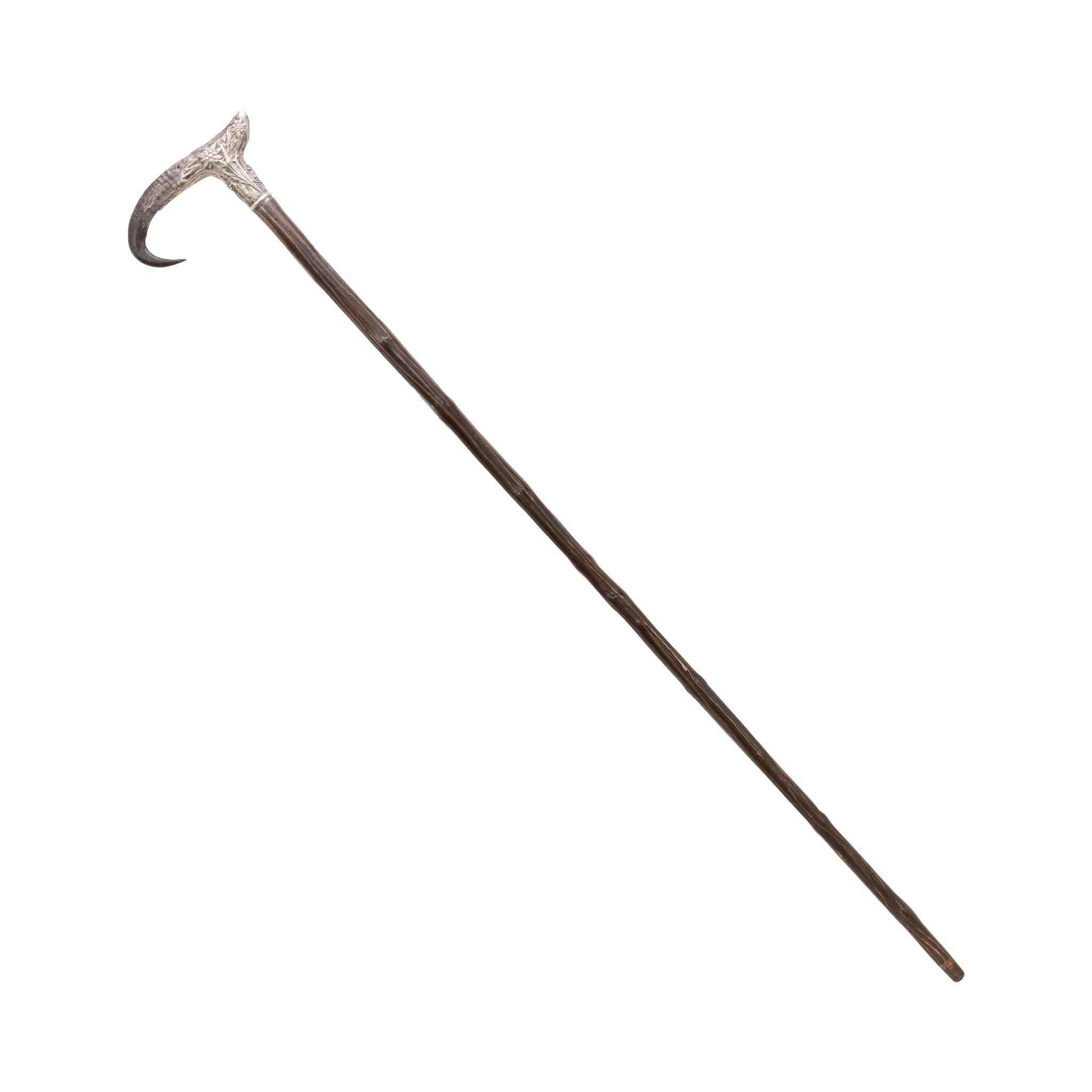Americano Bastone da abito in Horn e Silver in vendita