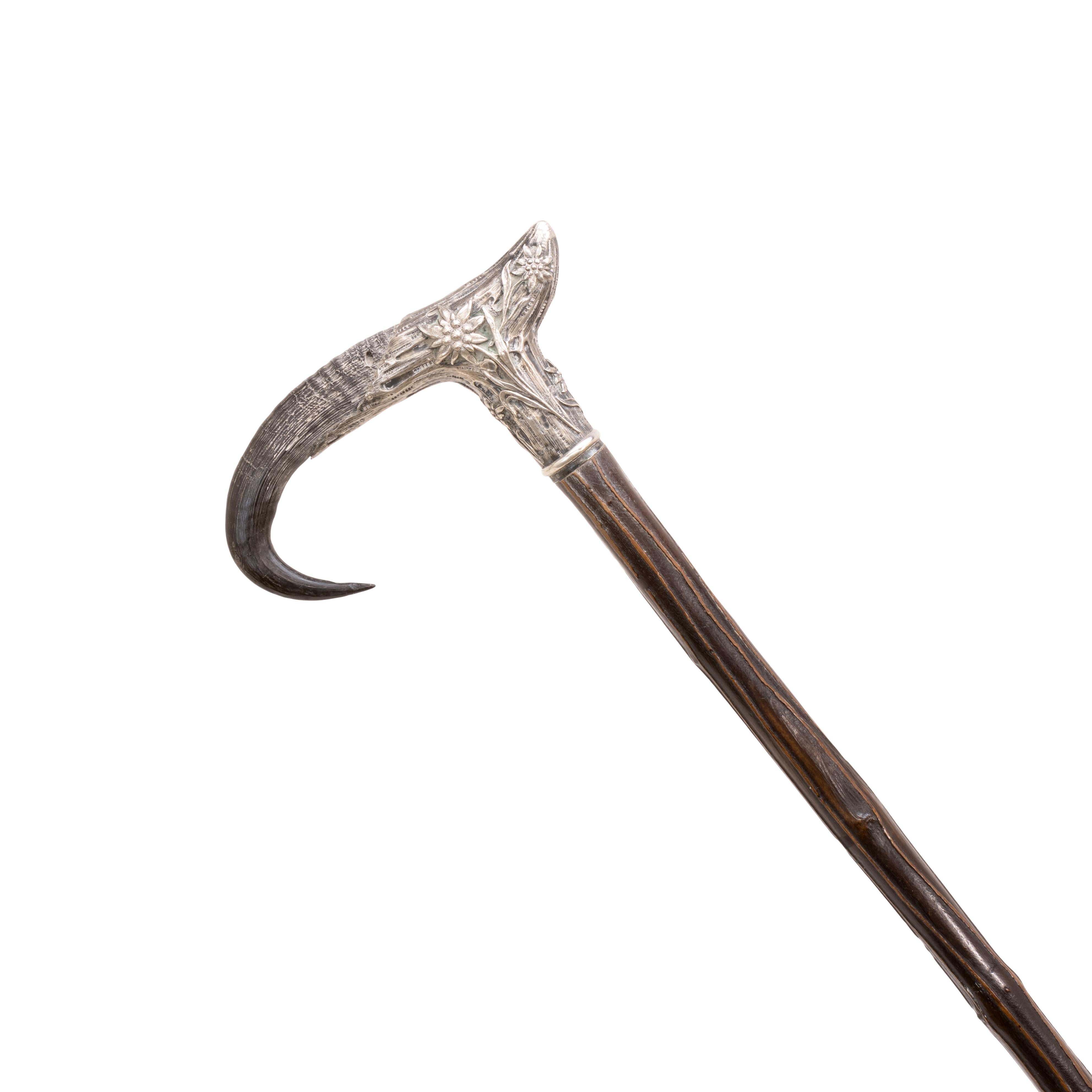 XIX secolo Bastone da abito in Horn e Silver in vendita