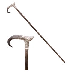 Bastón de vestir de cuerno y plata