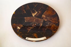 Horn and Sterling Silver Trivet Serving Tray Italian