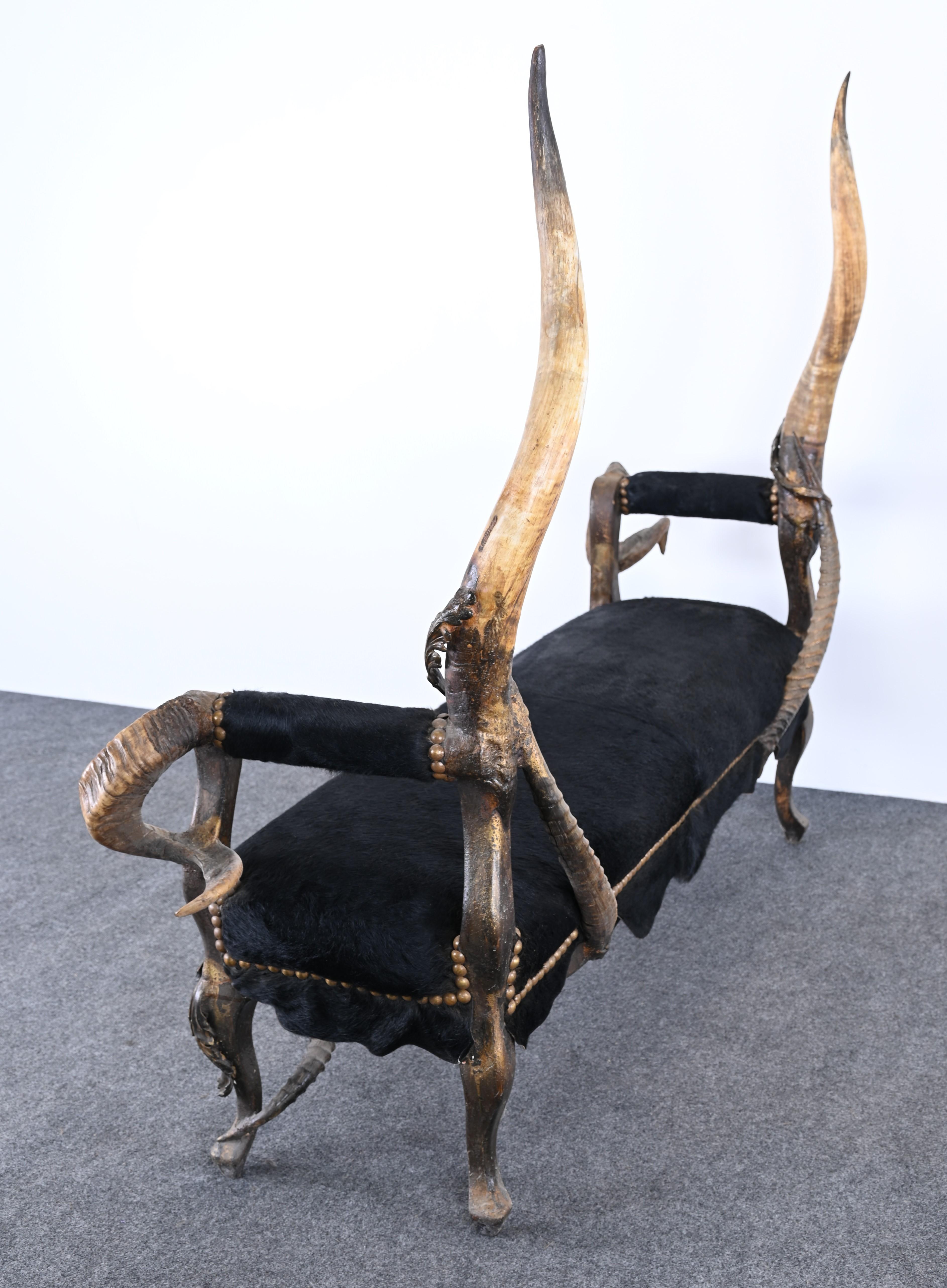 Horn Bench by French Designer Michel Haillard, 20th Century For Sale 10