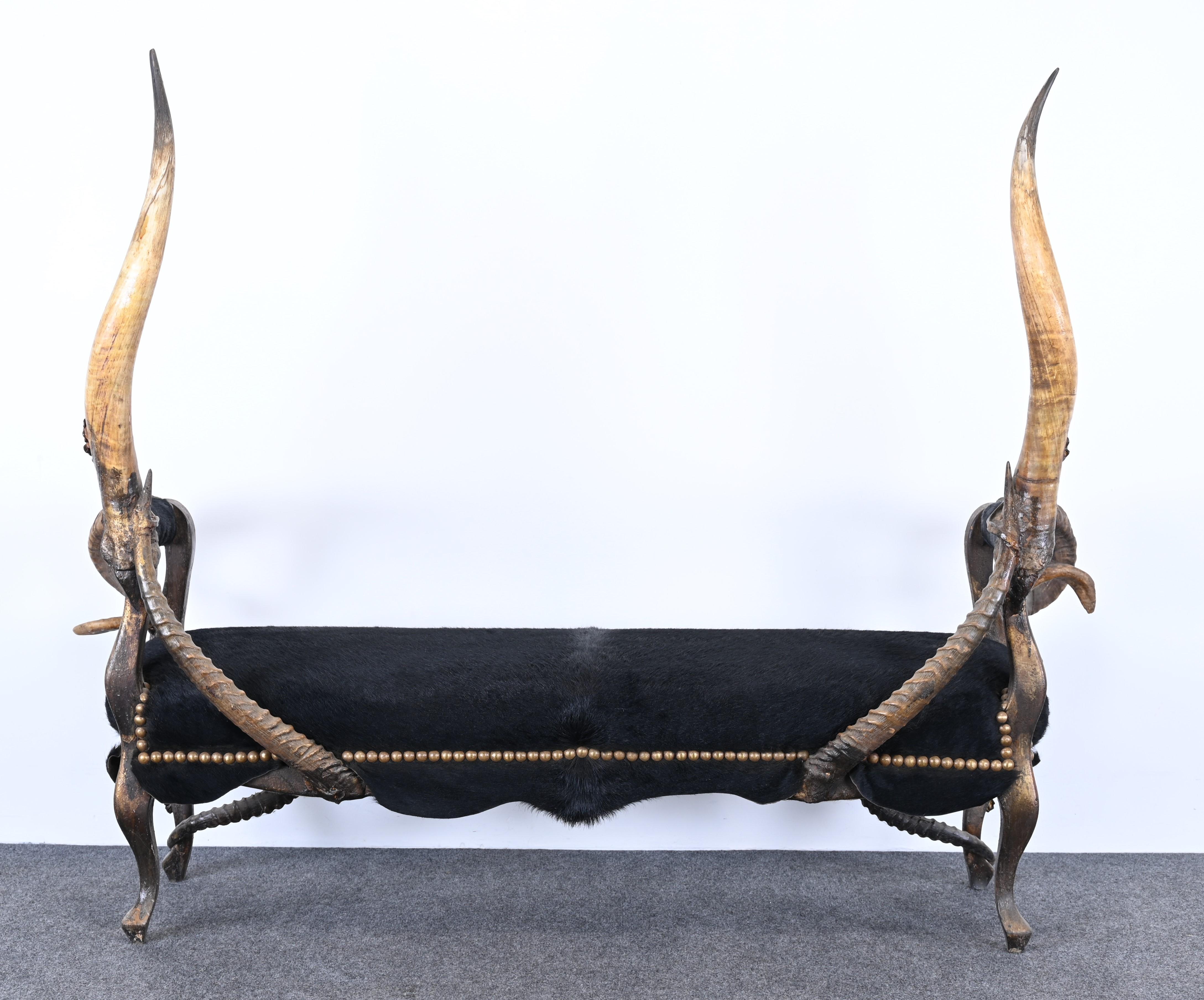 Horn Bench by French Designer Michel Haillard, 20th Century For Sale 11