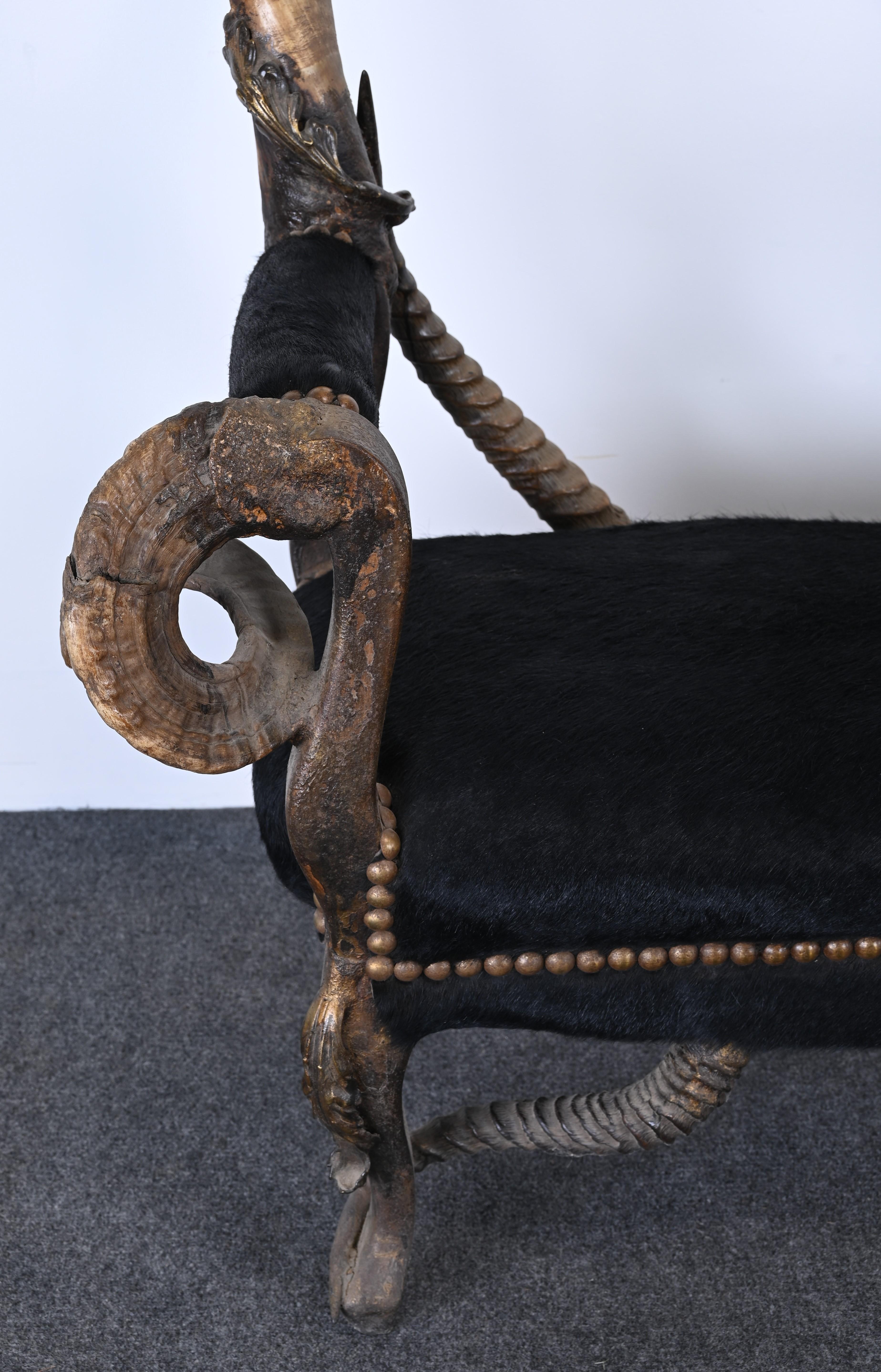 Horn Bench by French Designer Michel Haillard, 20th Century For Sale 12