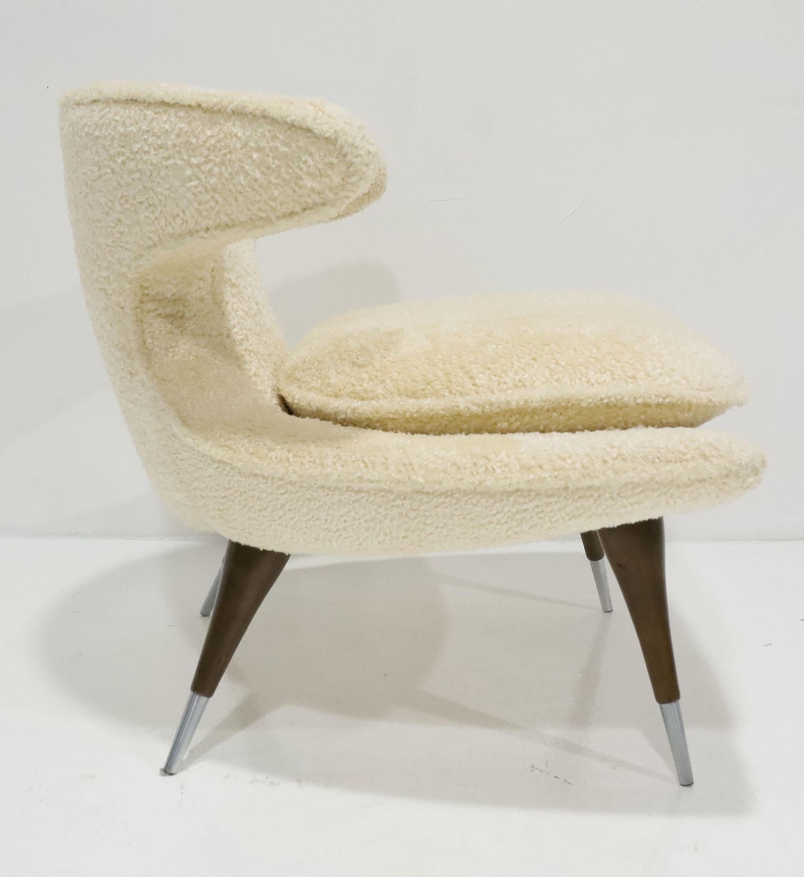 20th Century Horn Chair by Karpen of California in Bouclé, USA, c. 1960's For Sale