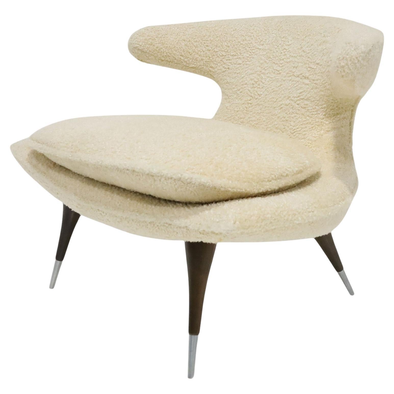 Horn Stuhl von Karpen of California aus Bouclé, USA, ca. 1960er Jahre