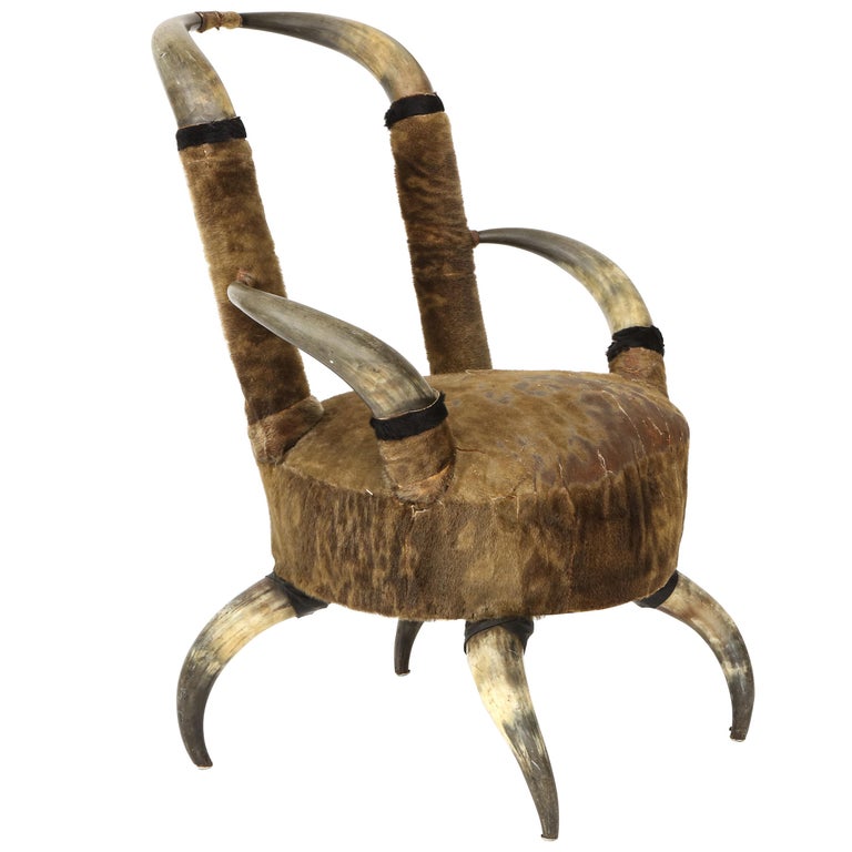 Vintage Horn Chair For Sale at 1stDibs