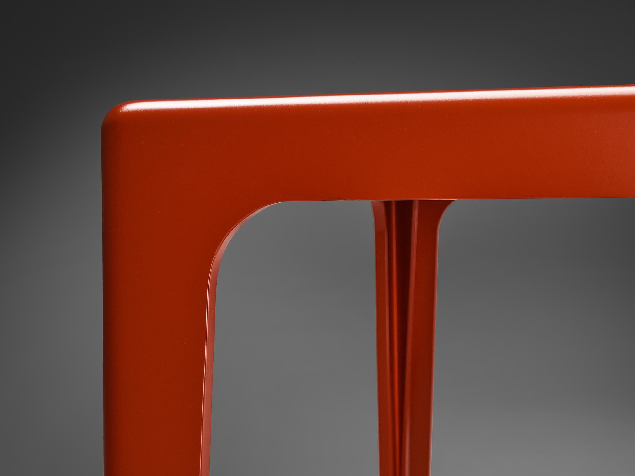 Horn Collection Post-Modern Dining Table in Red Polyurethane Plastic 1970s For Sale 1