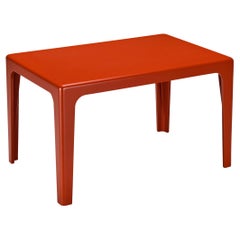 Table de salle à manger postmoderne en plastique polyuréthane rouge de la collection Horn 1970