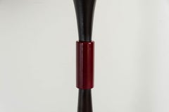 Horn Copper Floor Lamp with Raspberry Peking Glass Center by Robert Kuo Handmade