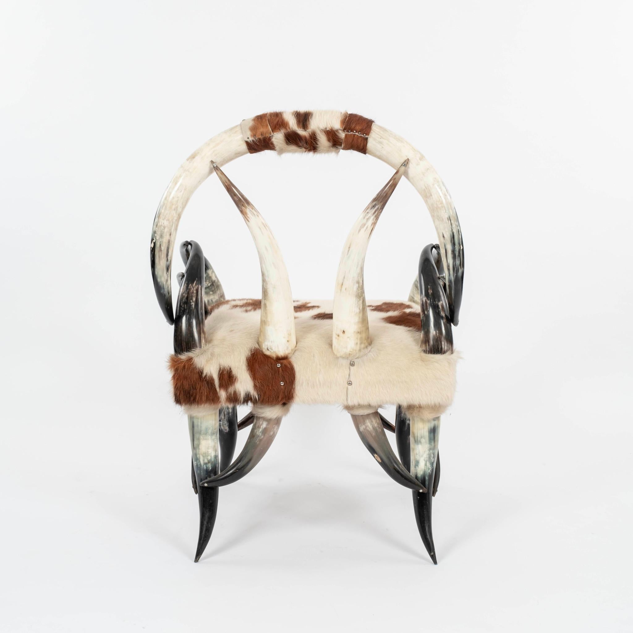 Contemporary Horn Cowhide Chair For Sale