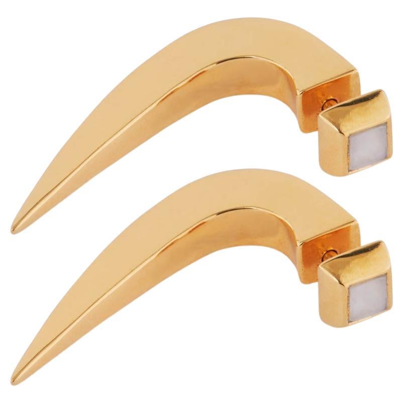 Horn Earrings In Gold Vermeil