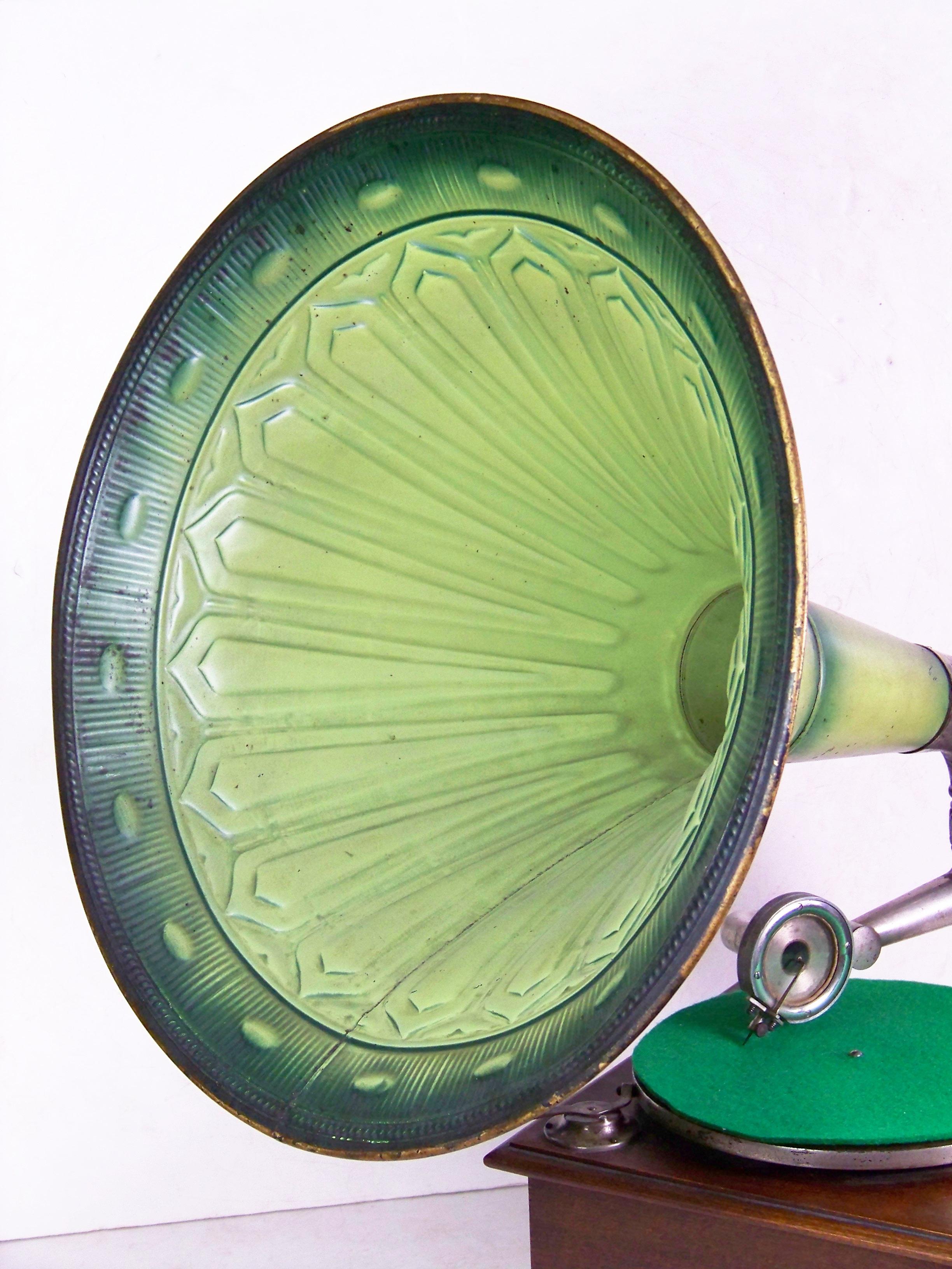 Functional, in perfect original condition! Sound system and machine in very good original condition. I will also add some needles and boards.

Original state with a pleasant patine of age, boy are perfectly cleaned and re-polished with shellac