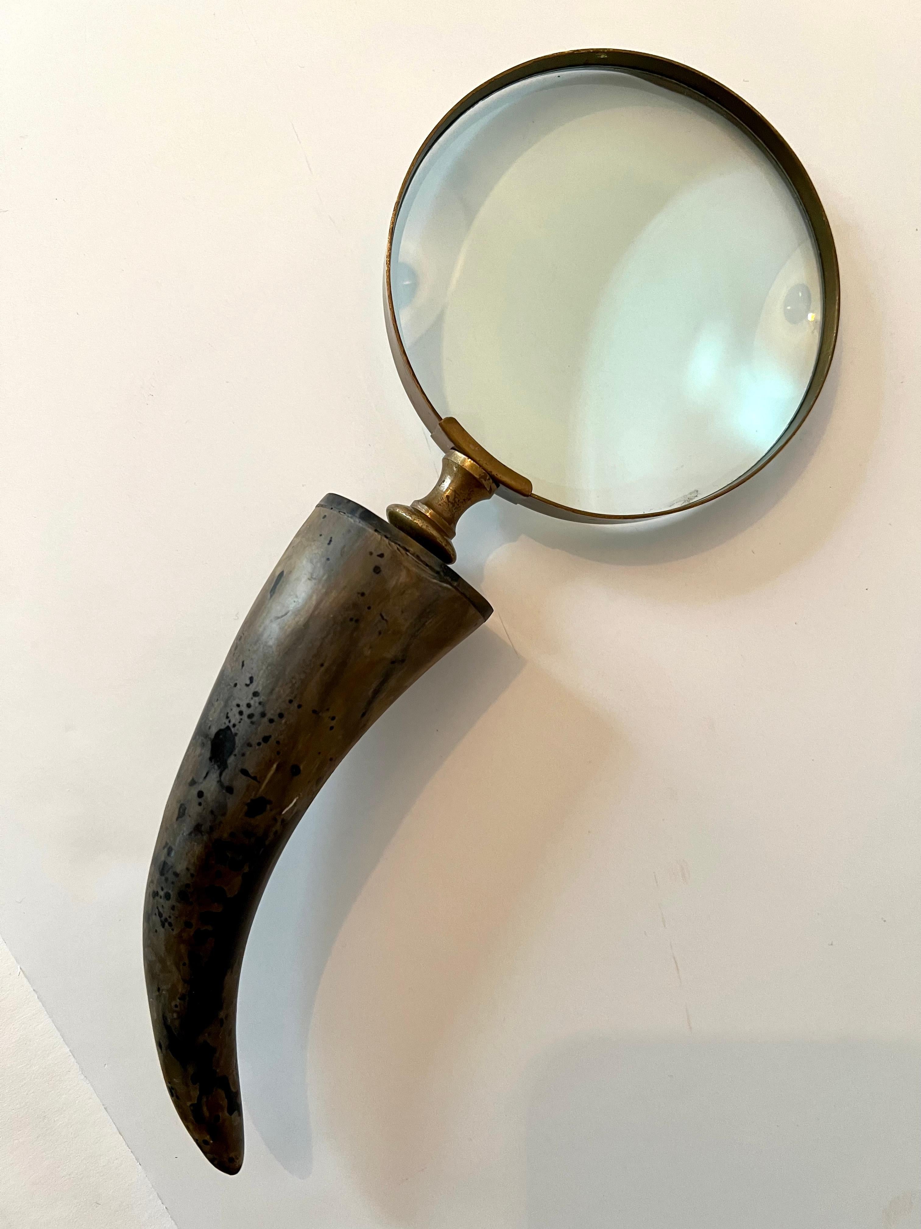 magnifying glass with horn handle