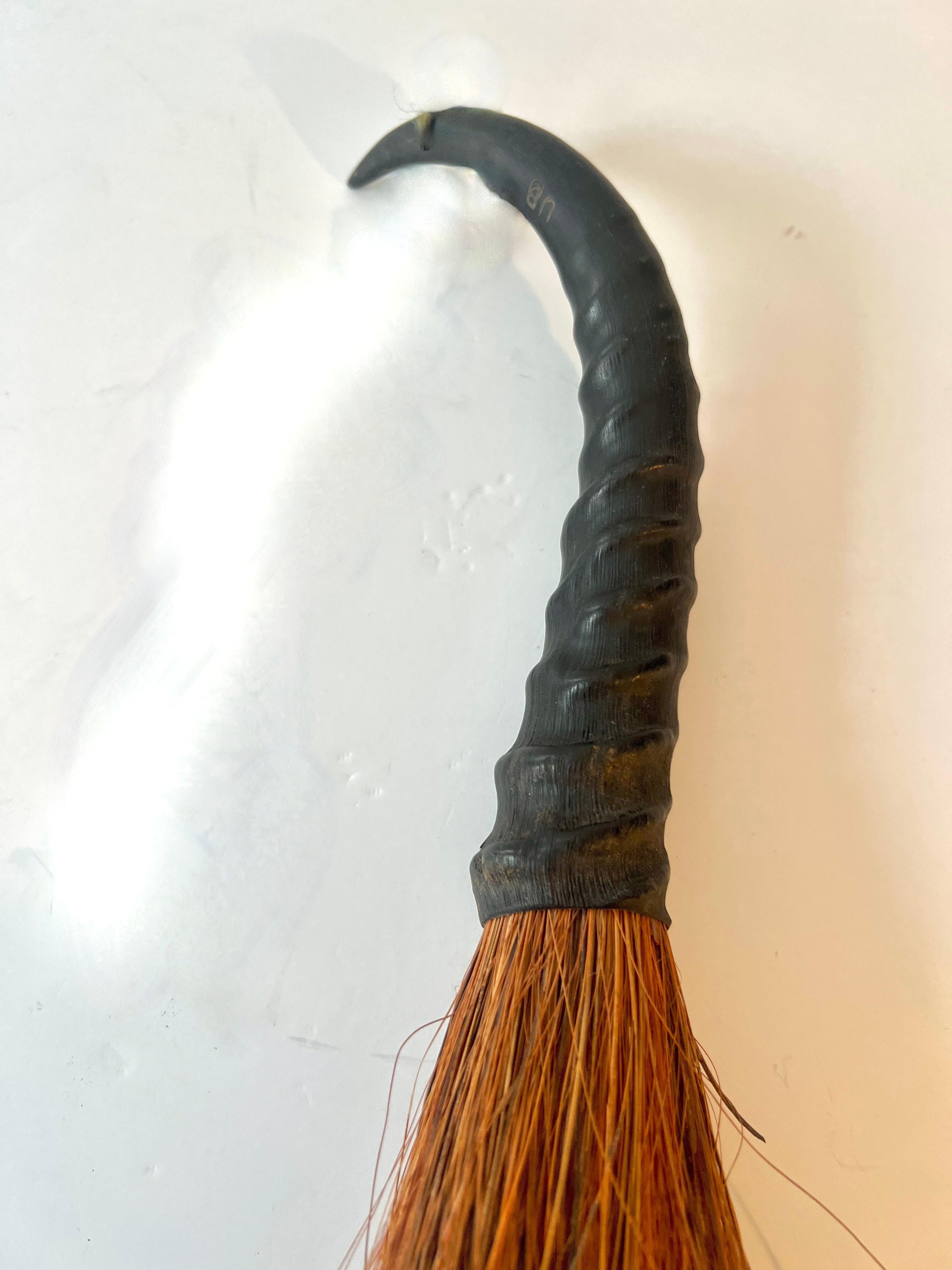 Rustic Horn Handle Whisk  Broom or Decorative Piece For Sale