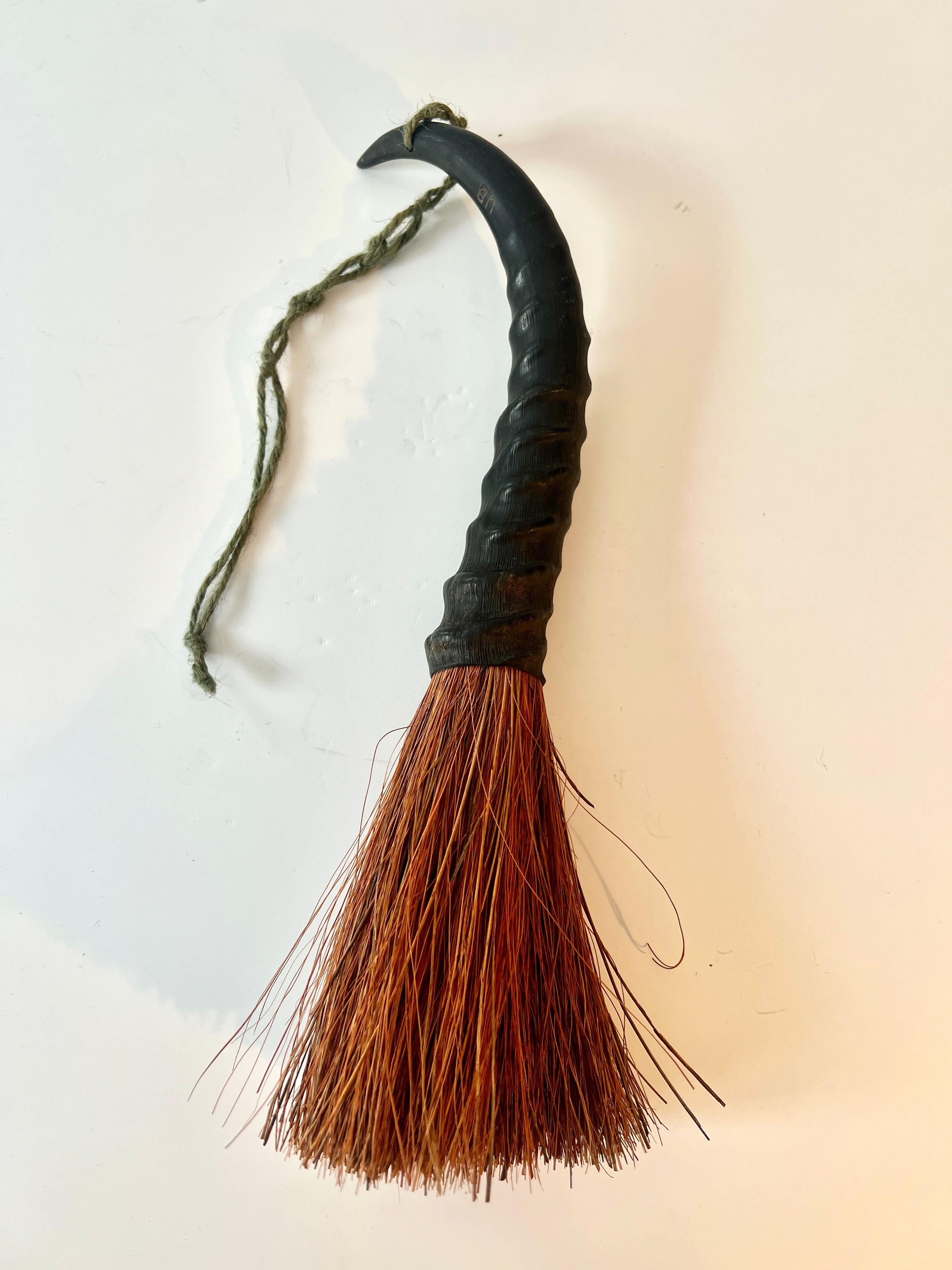 20th Century Horn Handle Whisk  Broom or Decorative Piece For Sale