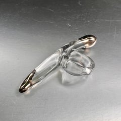 Horn Long Ring in Platinum Liquid & Borosilicate Glass by Noriko Herron