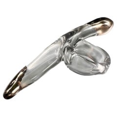 Horn Long Ring in Platinum Liquid & Borosilicate Glass by Noriko Herron