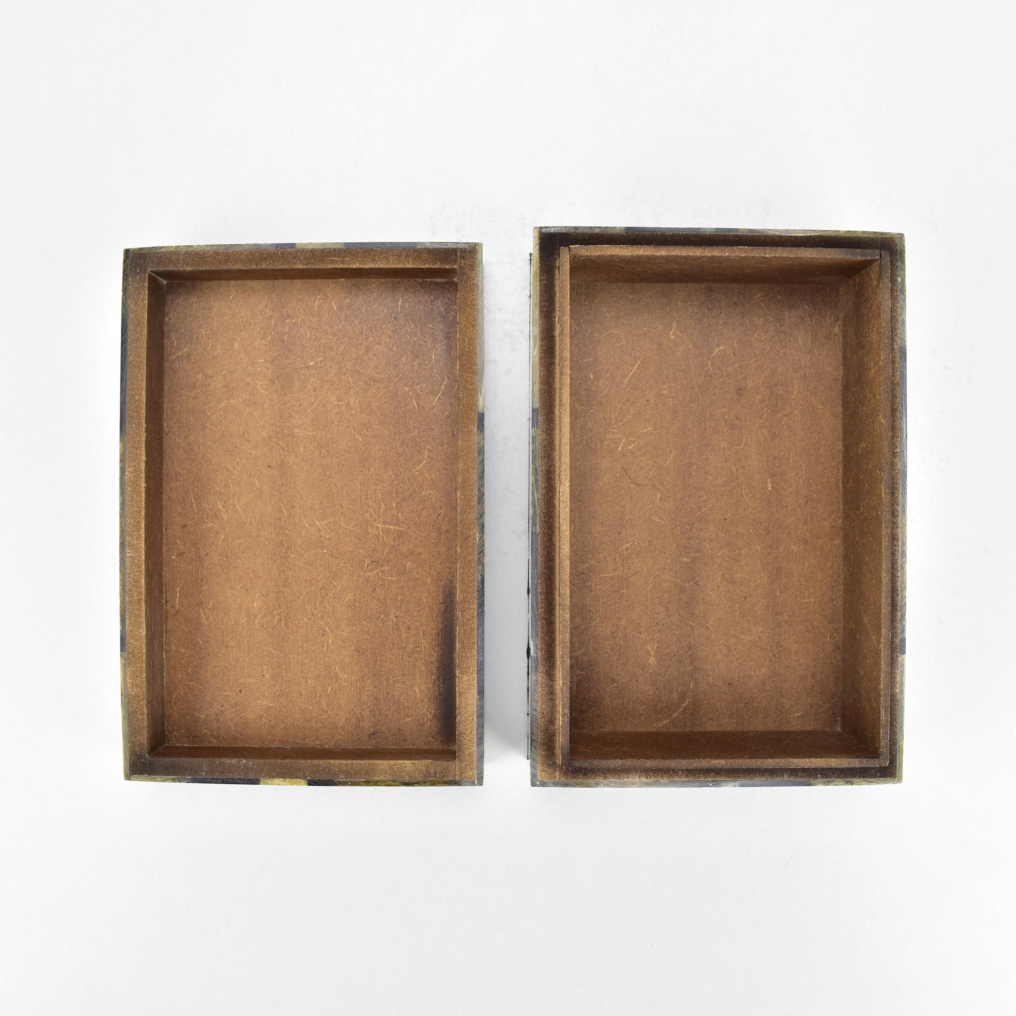 Mosaico de Cuerno Caja Decorativa para Cigarrillos Art Decó Estilo Modernista Moderno en venta