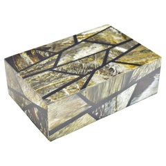 Mosaico de Cuerno Caja Decorativa para Cigarrillos Art Decó Estilo Modernista
