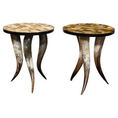 Horn Mosaic Occasional Side Table