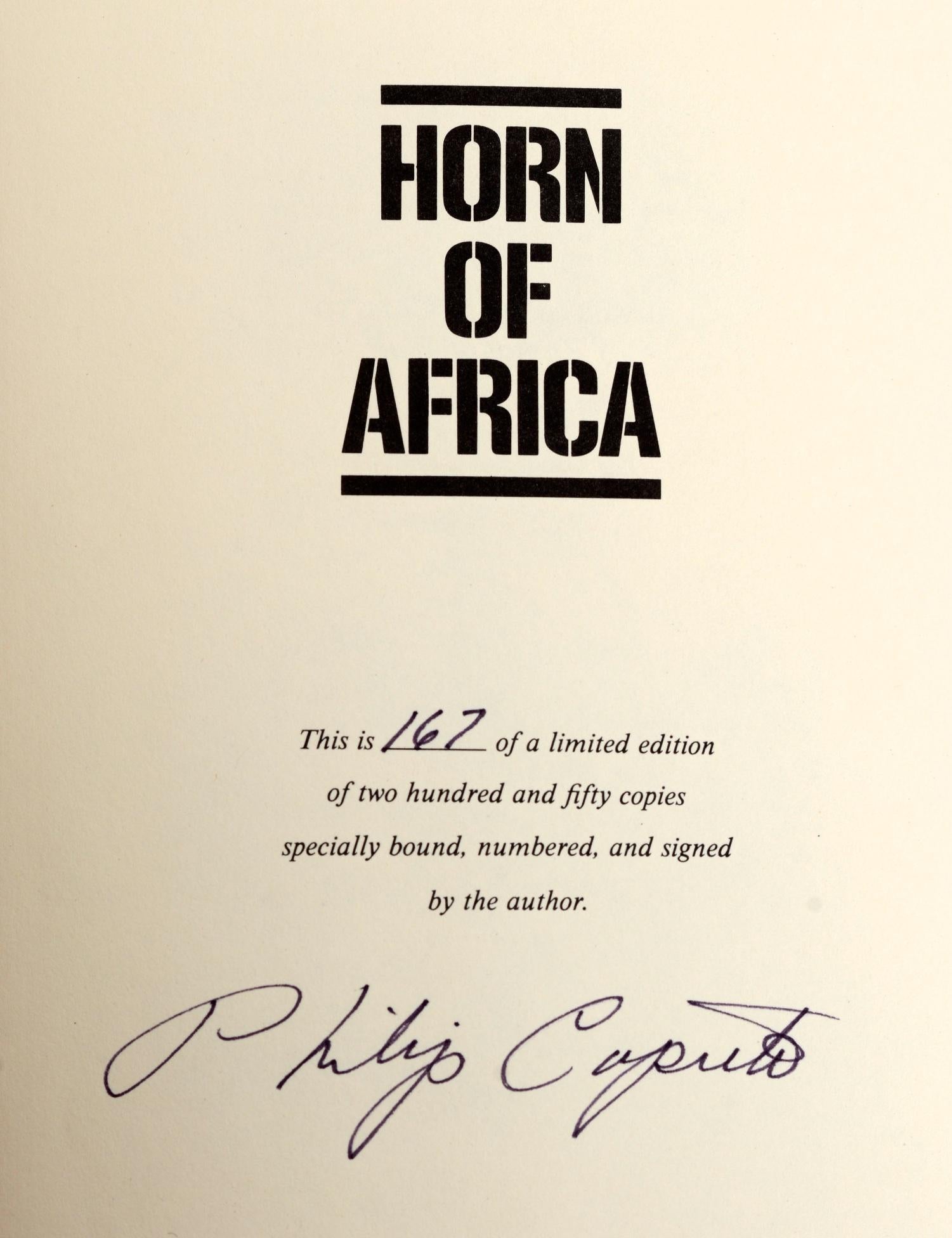 American Horn of Africa by Philip Caputo Signed Numbered Limited Edition, Specially Bound For Sale