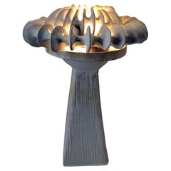 Horn Of Plenty Table Lamp in Mat White Glazing on Stoneware by Kallia Panopoulou