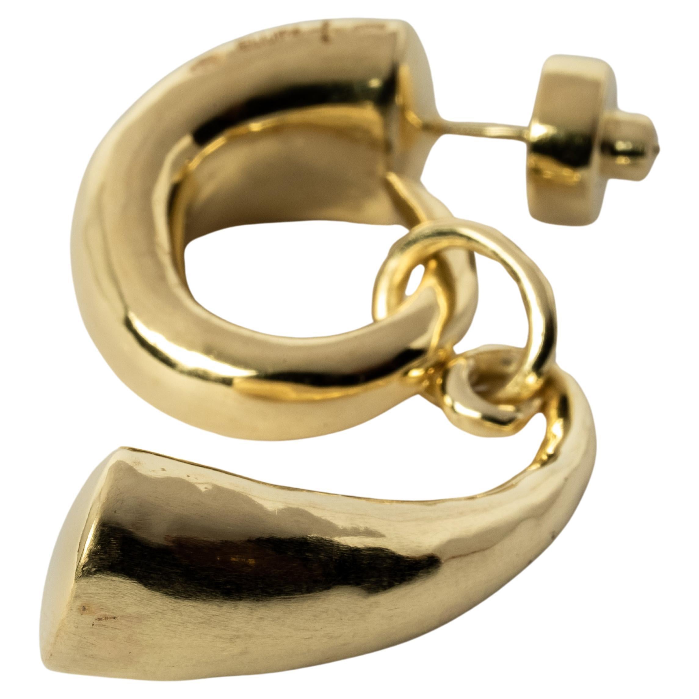 Horn Pendant Earring (YGA) For Sale