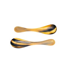 Horn Salad Servers in the Style of Carl Auböck, Austria, 1960s