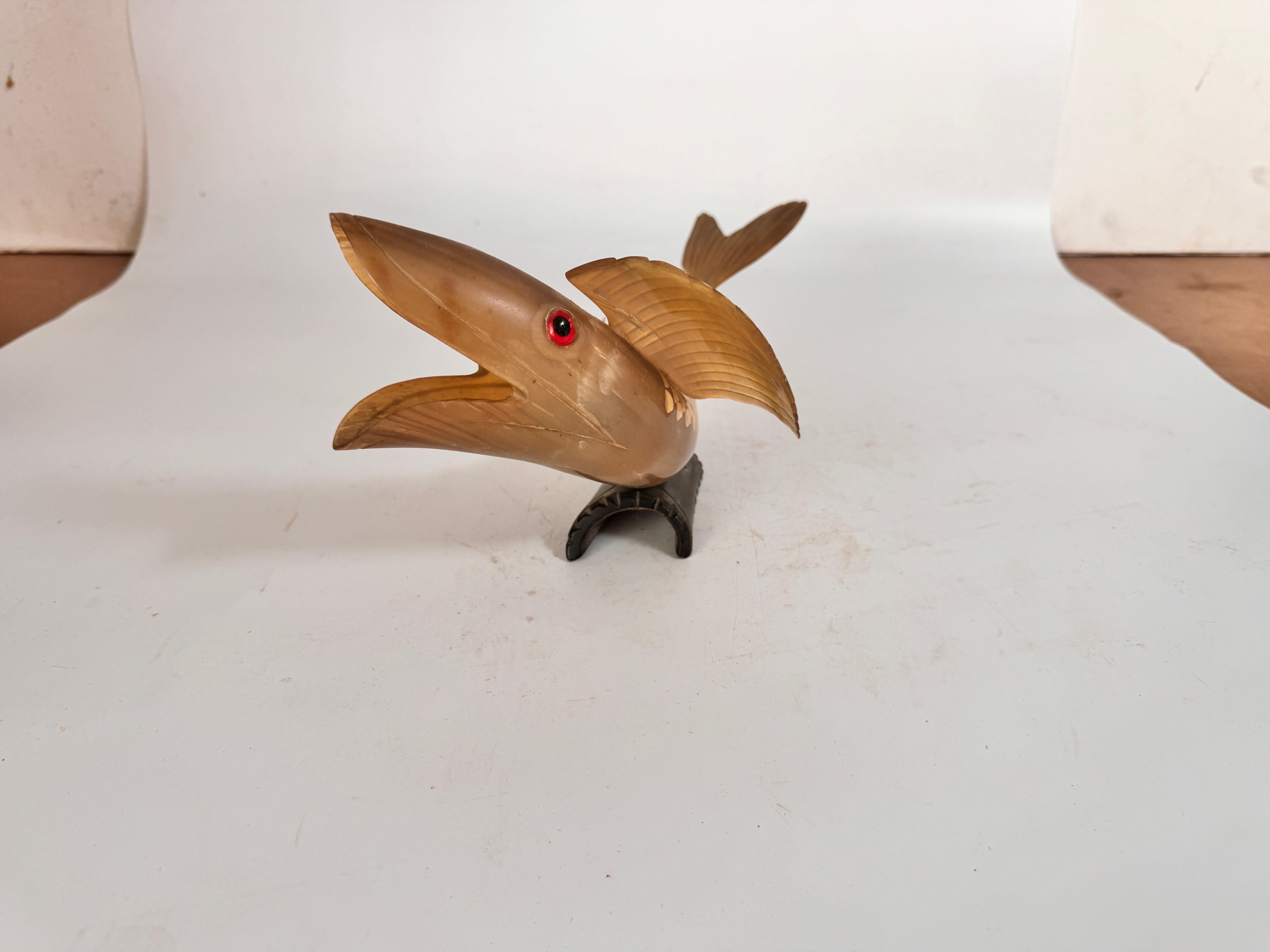 Horn Sculpture representing a Fish Mid-Century  France 20th Century For Sale 2