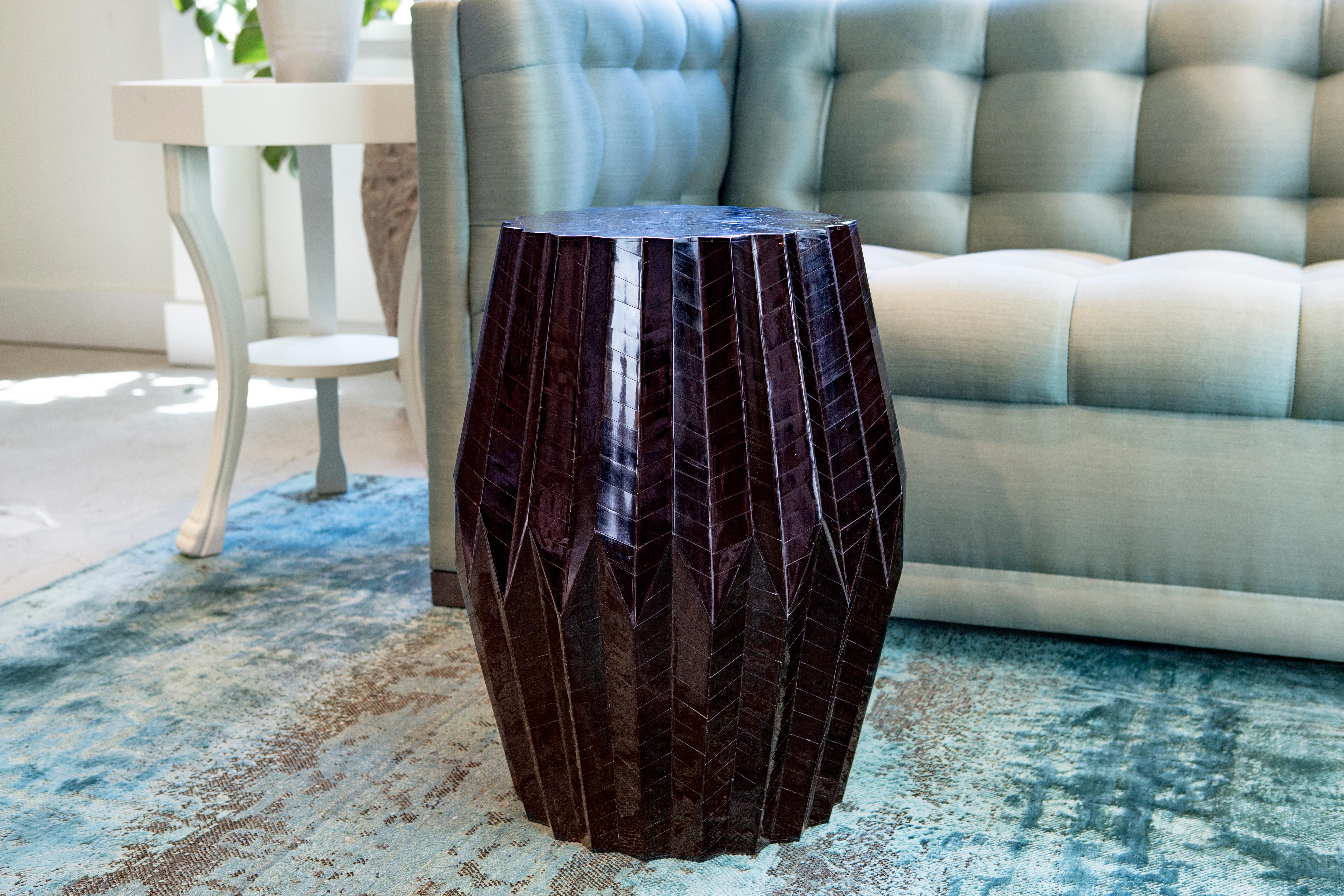 Marquetry Horn Tessellated End Table Tabla For Sale