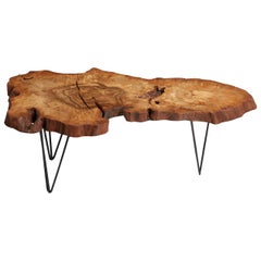 Hornbeam Tree Live Edge Coffee Table, Live Edge Table, Rustic Edge End Table