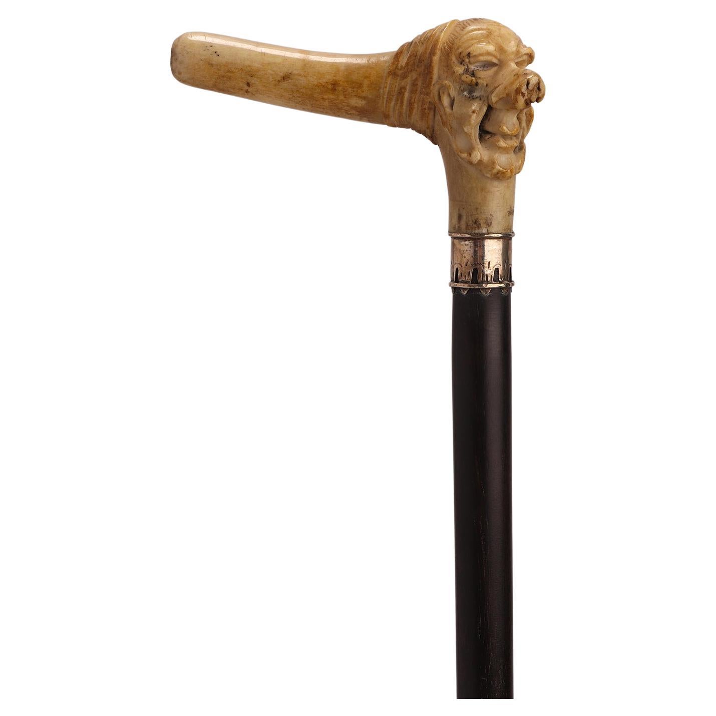 Horne handle walking stick, France 1880.